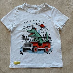 The Children's Place Adventure Crocodile Tee - White, Red, Green